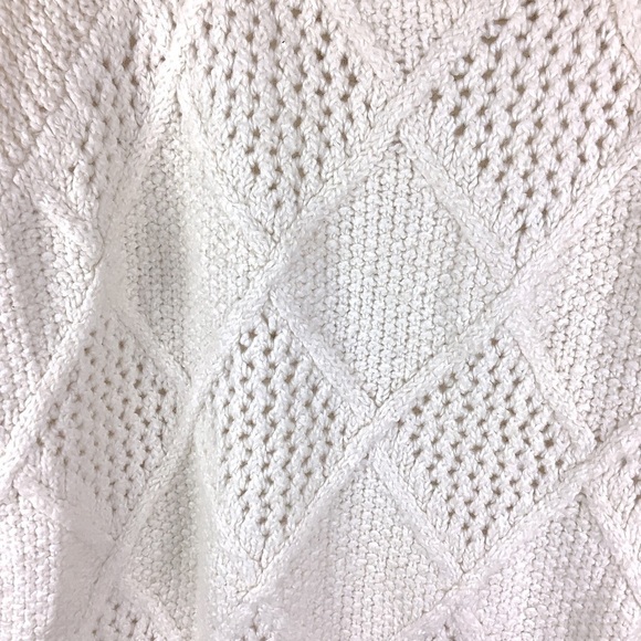 AMERICAN EAGLE NEUTRAL OFF WHITE COTTON BLEND GEOMETRIC SWEATER - Picture 5 of 7